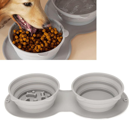 Katlanabilir İkili Mama ve Su Kabı