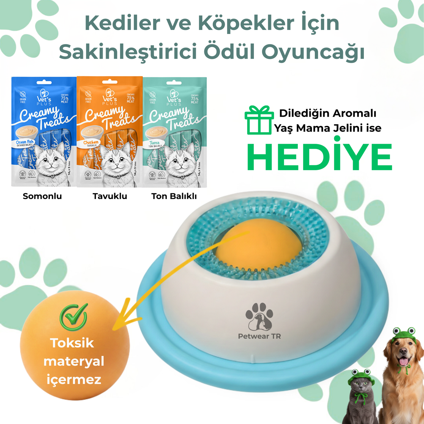 3'ü 1 Arada Lezzet Patlamalı Ödül Yalama Oyuncağı