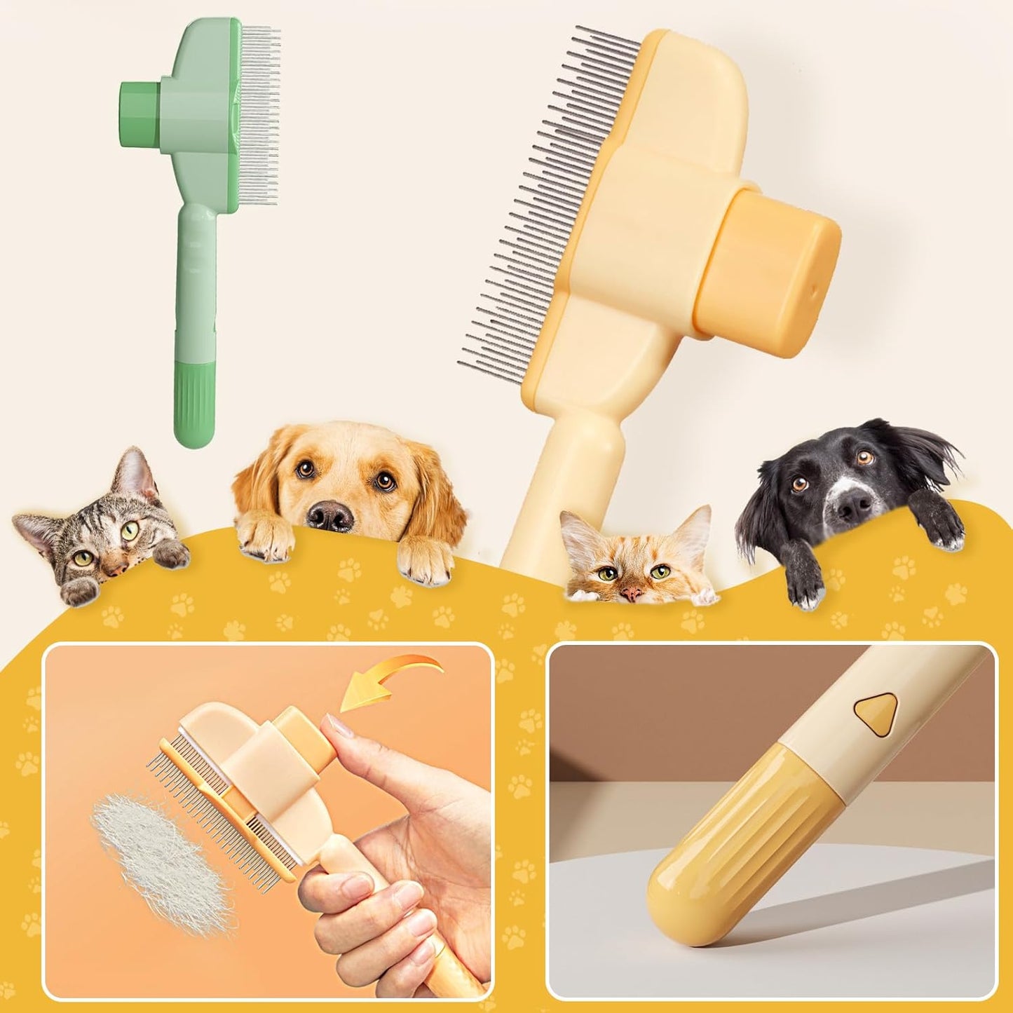 Tek Tıklama Kedi & Köpek Tüy Toplama Tarağı