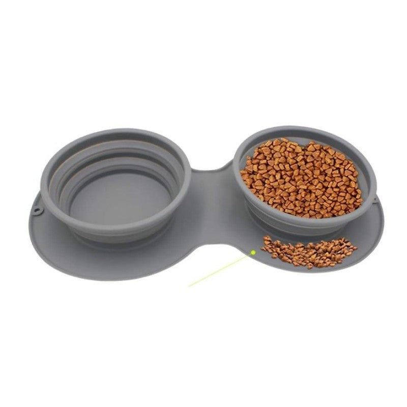 Katlanabilir İkili Mama ve Su Kabı